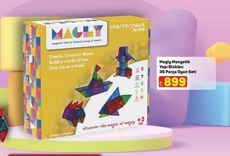 Magly Manyetik Yapı Blokları 36 Parça Oyun Seti