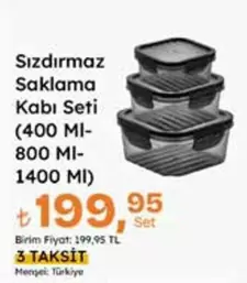 Sızdırmaz Saklama Kabı Seti