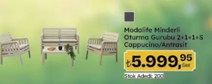 Minderli Oturma Gurubu 2+1+1+S Cappucino/Antrasit