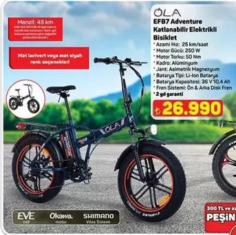 EFB7 Adventure Katlanabilir Elektrikli Bisiklet