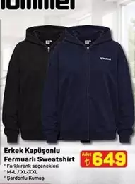 Hummel - Erkek Kapüşonlu Fermuarlı Sweatshirt
