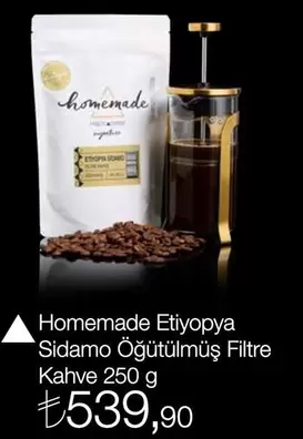 Ethiopya Sidamo Öğütülmüş Filtre Kahve