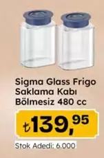 Glass - Sigma Frigo Saklama Kabı Bölmesiz 480 cc