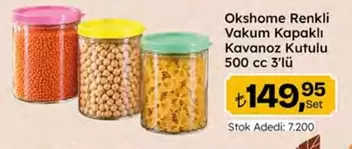 Renkli Vakum Kapaklı Kavanoz Kutulu 500 cc 3'lü
