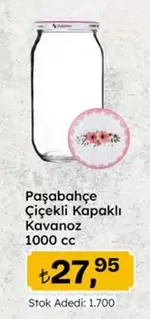 Çiçekli Kapaklı Kavanoz 1000 cc