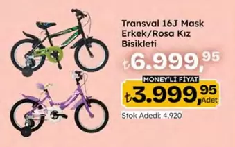 Transval 16J Mask Erkek/Rosa Kız Bisikleti