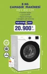 Inverter - 8 KG ÇAMAŞIR MAKİNESİ KEY 810 CM