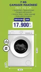 Inverter - 7 KG ÇAMAŞIR MAKİNESİ KEY 712 CM