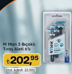 M Man 3 Bıçaklı Tıraş Aleti 6'lı