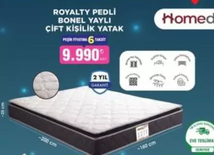 ROYALTY PEDLI BONEL YAYLI ÇIFT KIŞILIK YATAK