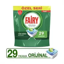 Fairy Hepsi Bir Arada 29 Yıkama Bulaşık Makinesi Deterjanı Kapsülü Limon Kokulu