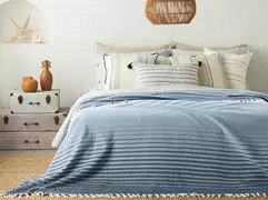 Blue Fade Dokuma Tek Kişilik Yatak Örtüsü 160x240 Cm Mavi