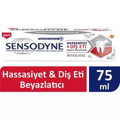 SENSODYNE 75ML HASSASIYET&DIS ETI BEYAZLATICI MACUN