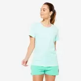 Kadın Pastel Yeşil Regular Spor Tişörtü 500 Essentials - Fitness Hafif Antrenman