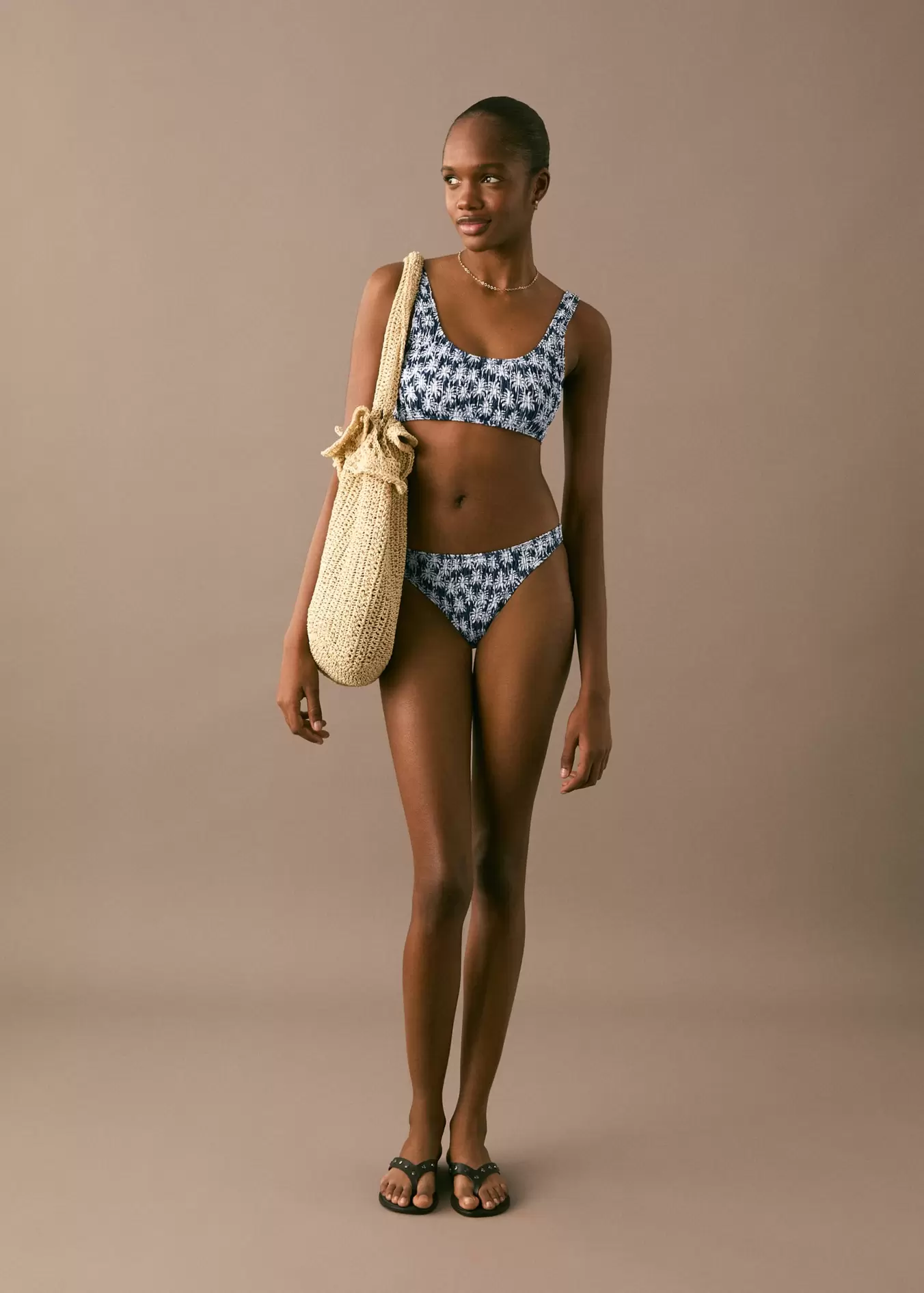 Büzgülü desenli bikini