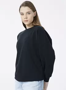 Mavi 168837-900 Bisiklet Yaka  Rahat Siyah Kadın Sweatshirt