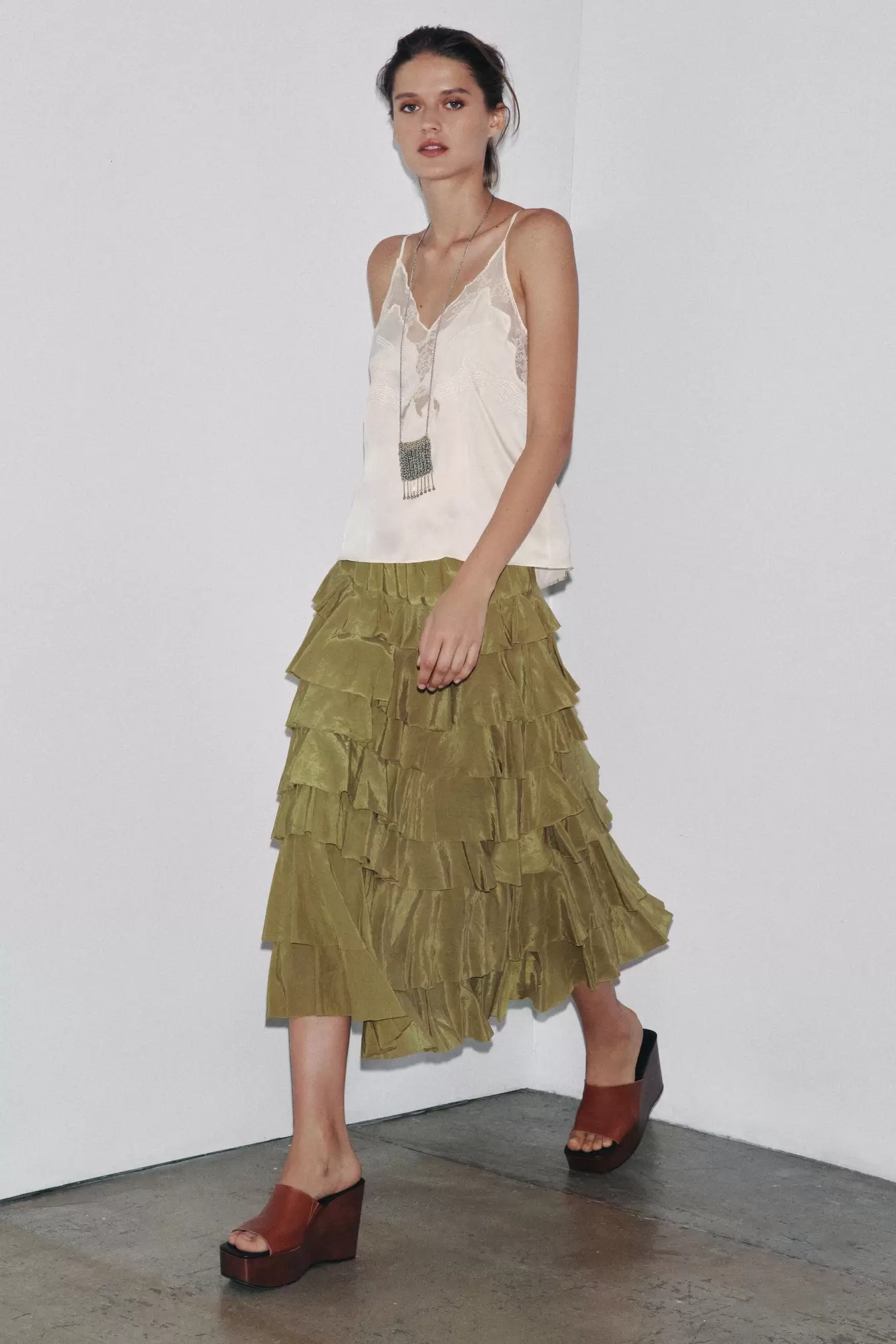 ZW COLLECTION MIDI SKIRT WITH RUFFLES