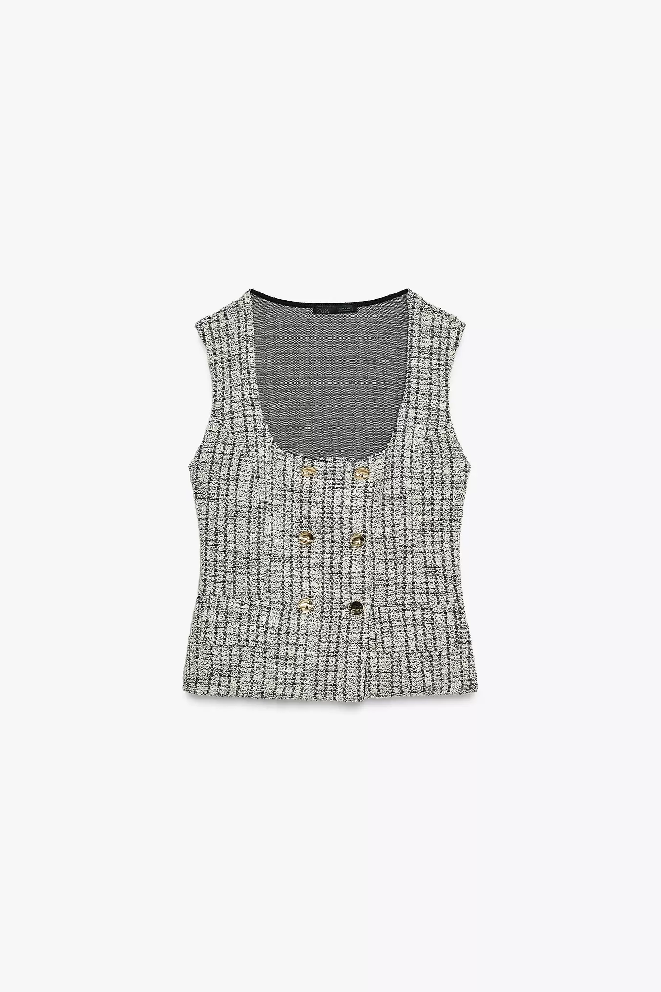 TEXTURED JACQUARD TOP WITH BUTTONS