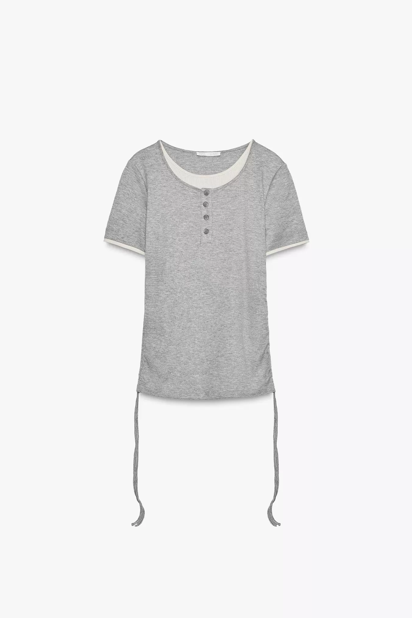 DOUBLE-LAYER GATHERED T-SHIRT