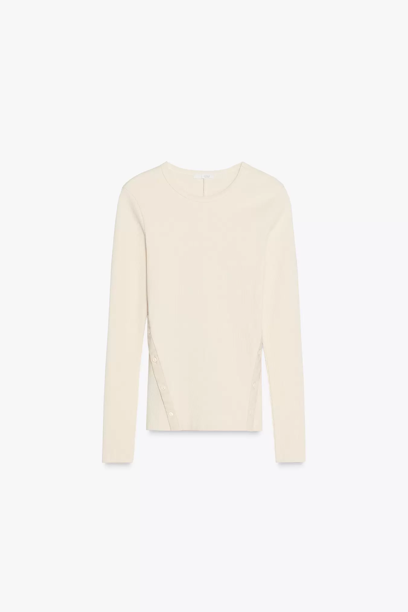 BUTTONED RIBBED T-SHIRT