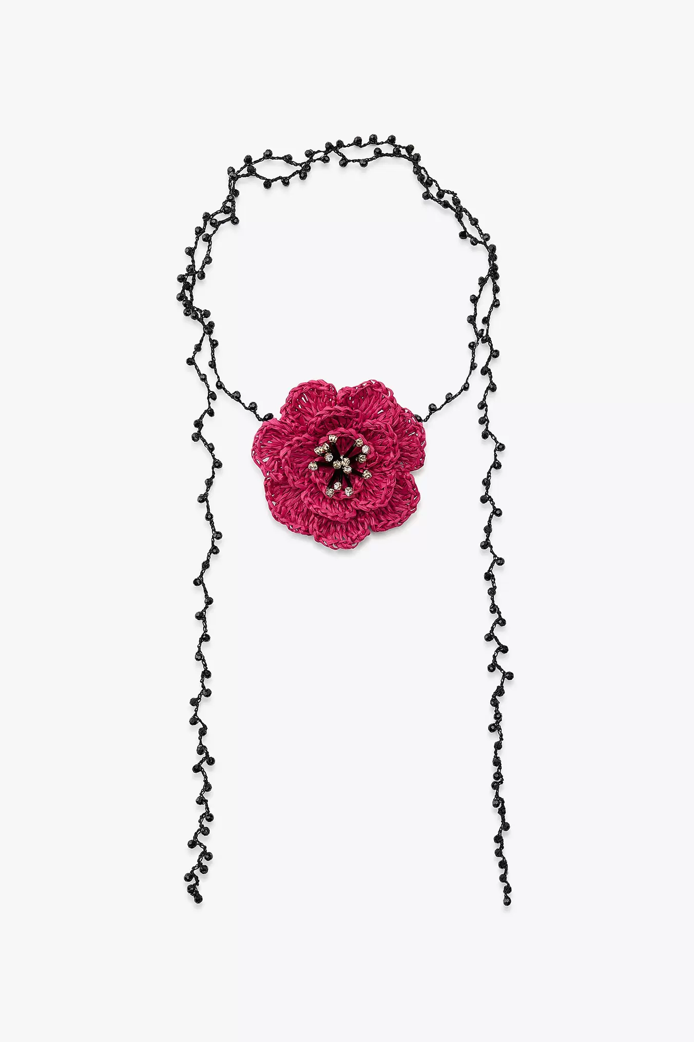 RAFFIA FLOWER NECKLACE