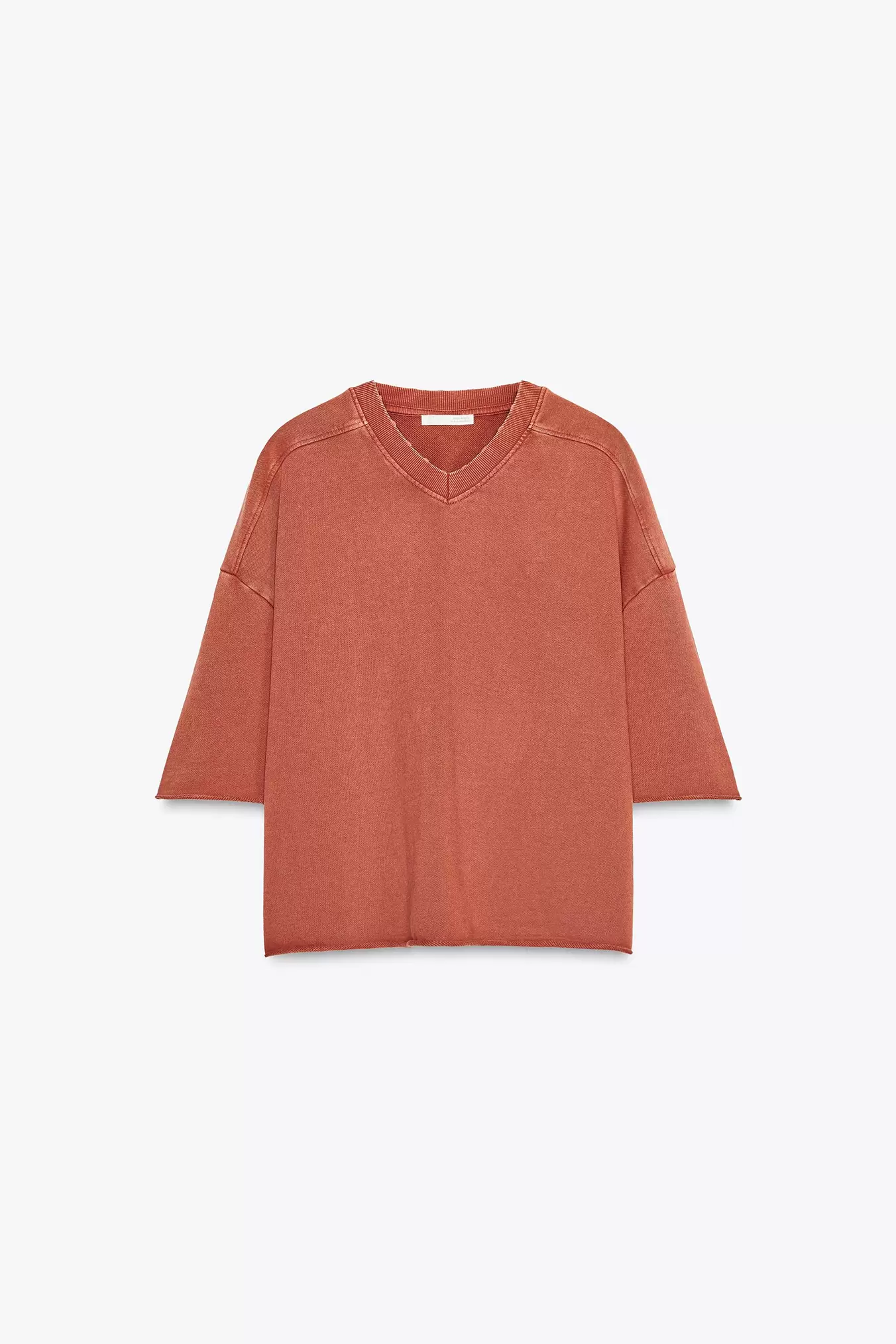 WASHED-EFFECT PLUSH SWEATSHIRT