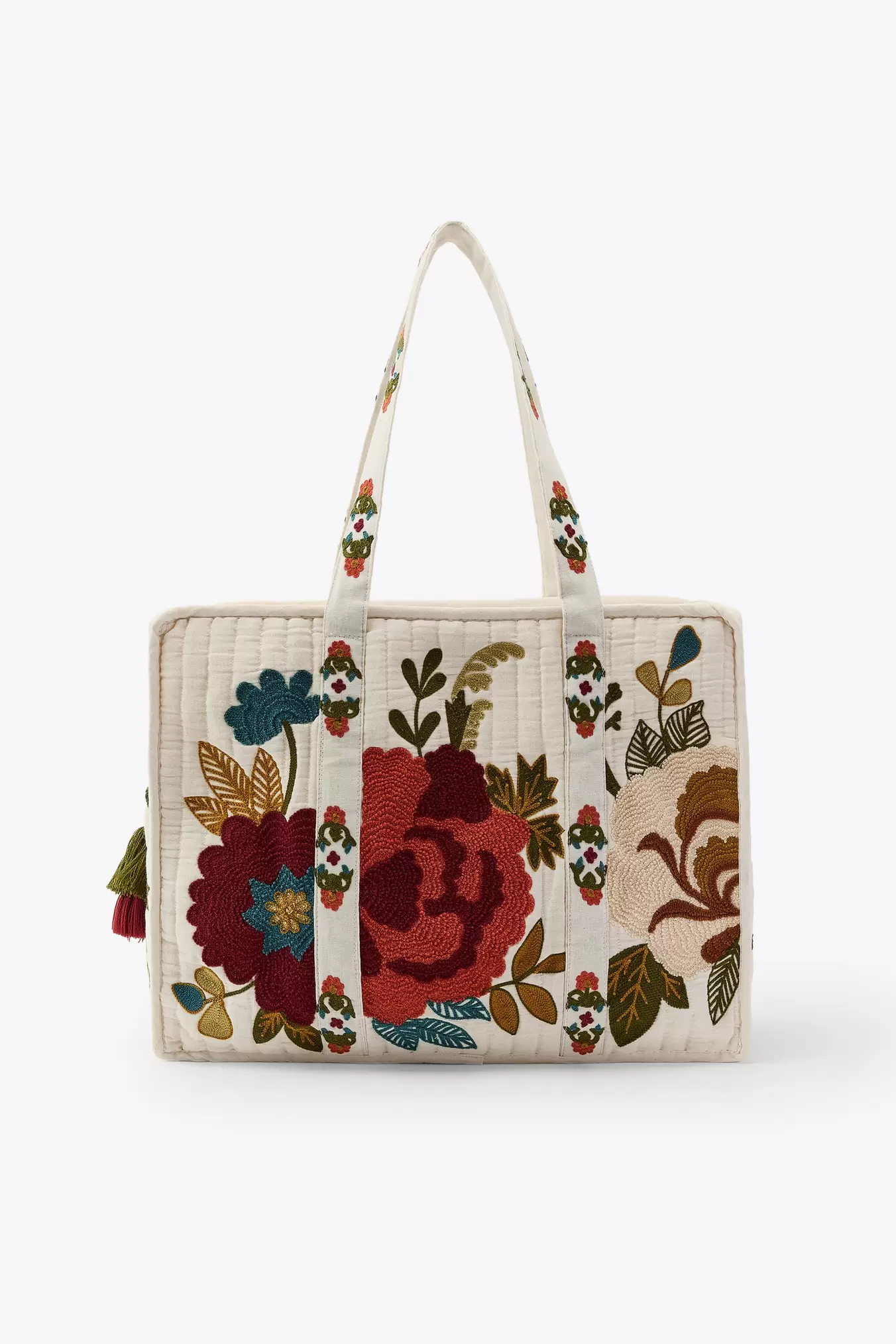 FLORAL EMBROIDERED QUILTED BAG