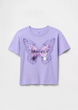 %35 Kız Çocuk | Pullu Grafikli T-Shirt