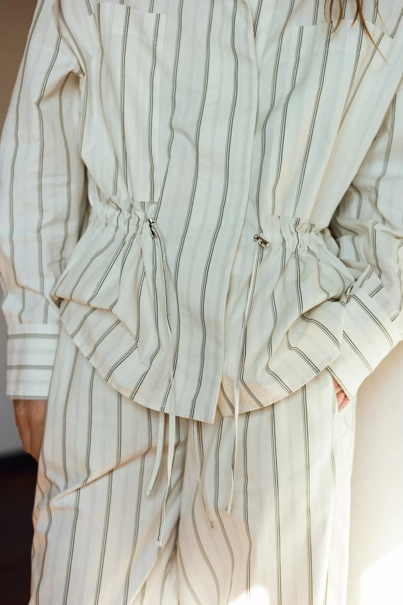 STRIPED PYJAMA SHIRT WITH POCKETS