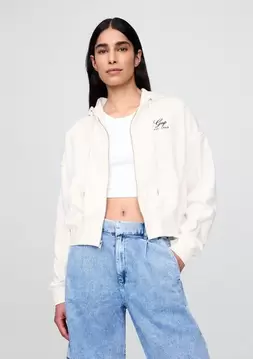 %24 VintageSoft Fermuarlı Gap Logo Sweatshirt