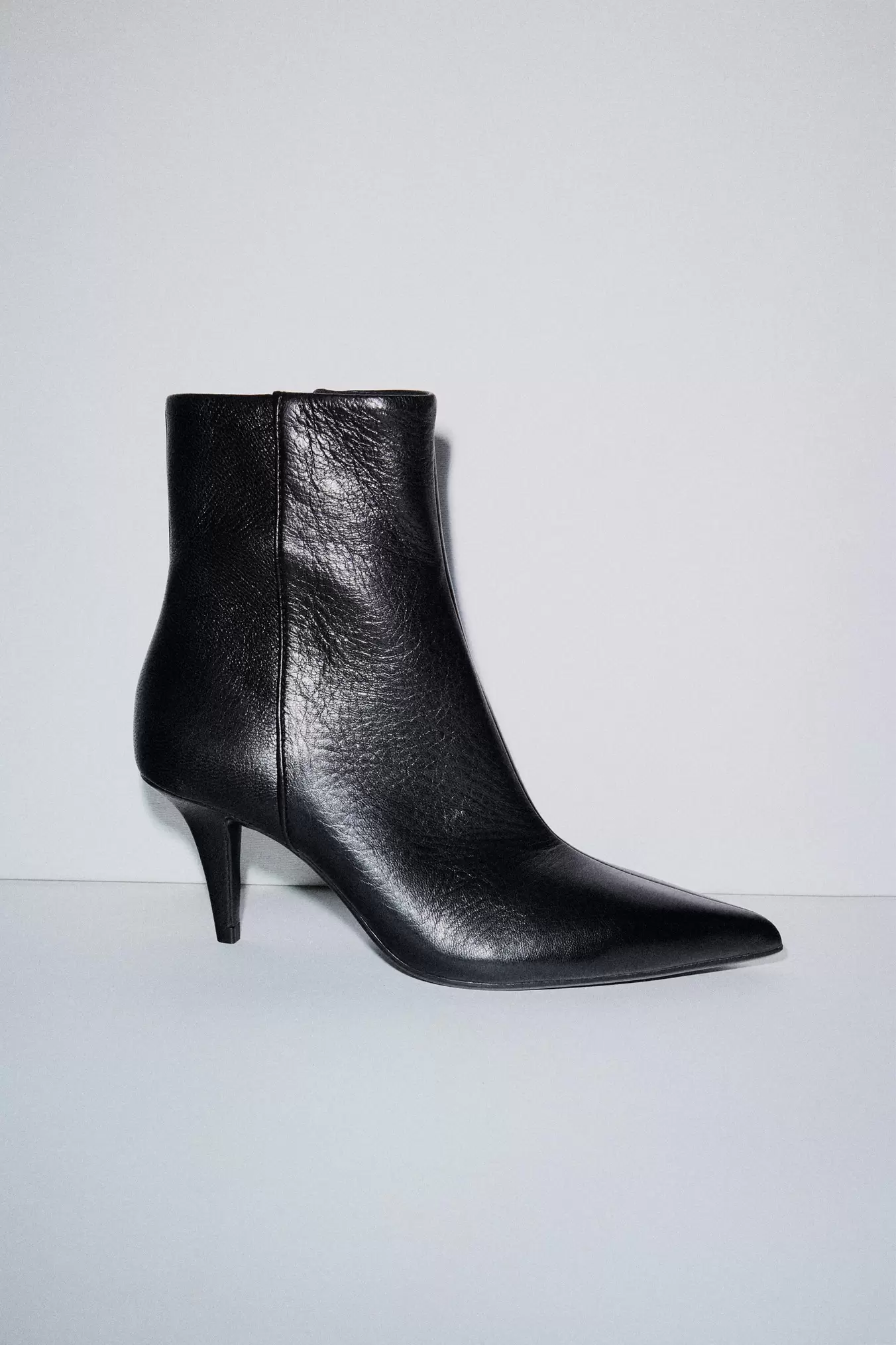 LEATHER HEELED ANKLE BOOTS