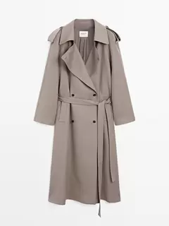 %100 yün oversize trençkot - LIMITED