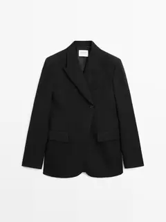 %100 yün sivri yakalı blazer - SINIRLI ÜRETİM