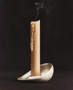 GÜMÜŞ KAPLAMA SERAMİK YILBAŞI MUMLUK