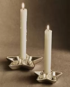 YILDIZ ŞEKLİNDE PORSELEN NOEL MUMLUĞU