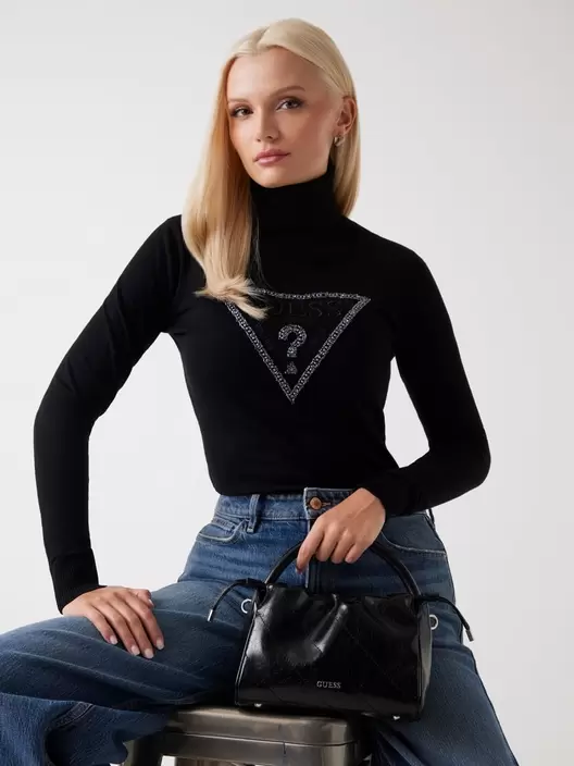 Jersey de cuello alto con logotipo triángulo