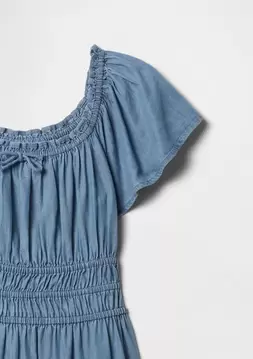 Kız Çocuk | Büzgü Detaylı Midi Elbise