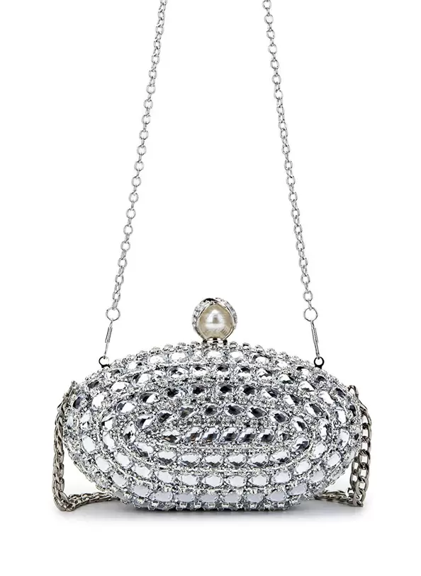 Tamer Tanca Kadın Suni Deri Gri Abiye Çanta