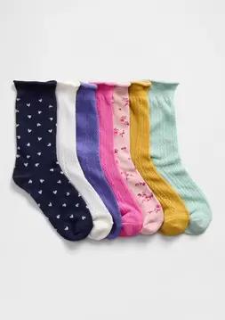 Kız Çocuk | Pointelle Crew Çorap (7'li)