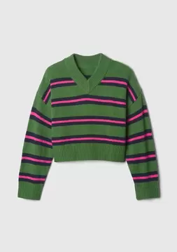 Kız Çocuk | CashSoft Oversize V Yaka Kazak