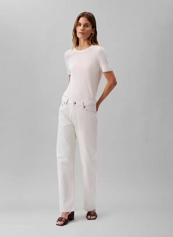 Calvin Klein Jeans Beyaz Kadın Straight Denim Pantolon LV047B919GASN