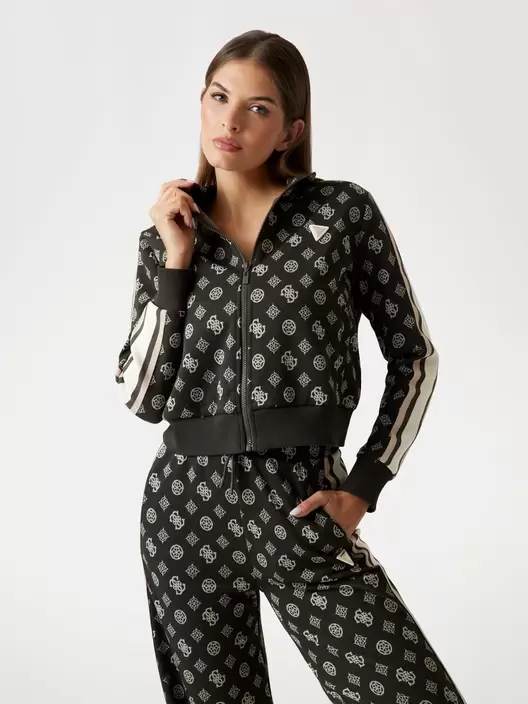 Sudadera con cremallera completa logo integral