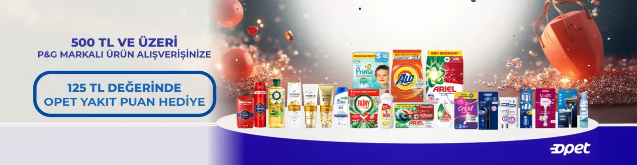P&G Alışverişine 125 TL Opet Yakıt Puan!