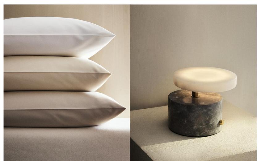 KAYMAK TAŞI MASA LAMBASI VE SATEN YASTIK KILIFLARI