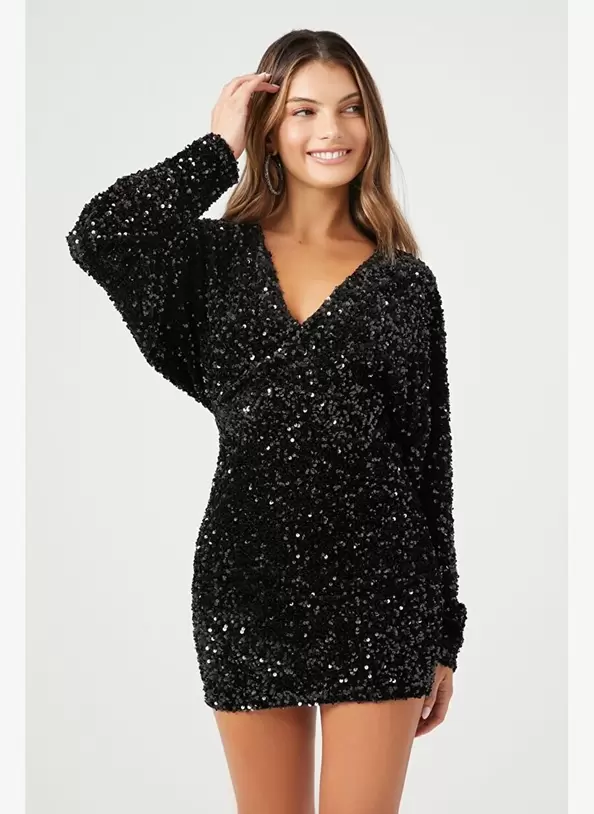Payetli Mini Elbise