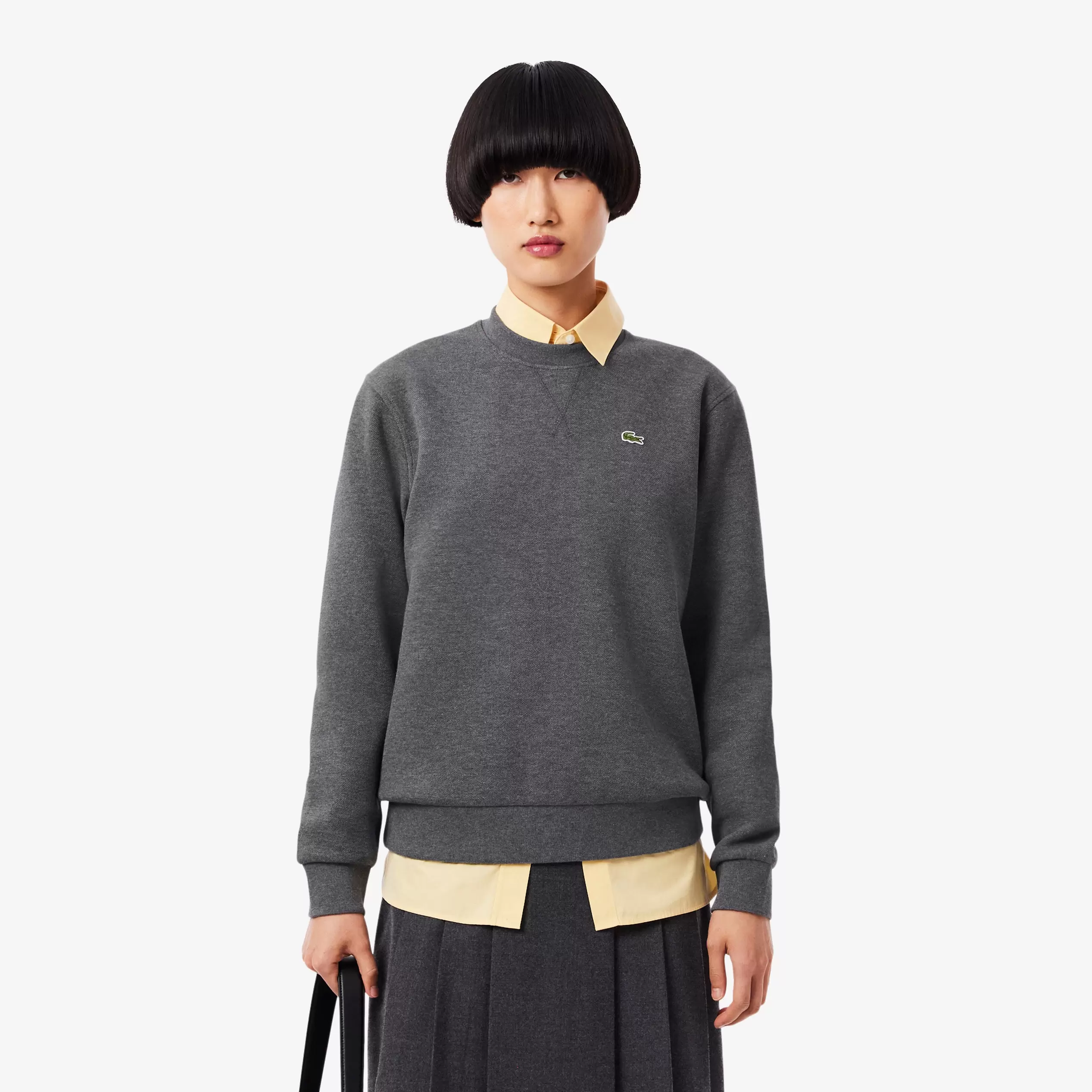 Kadın Relaxed Fit Bisiklet Yaka Gri Sweatshirt