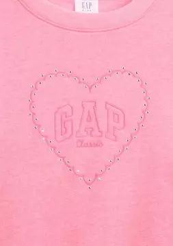 Kız Çocuk | Oversized Gap Logo Grafik Baskılı Sweatshirt