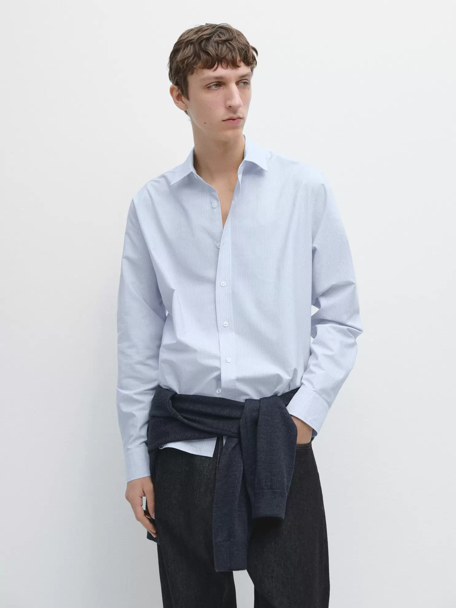 %100 pamuklu çizgili gömlek