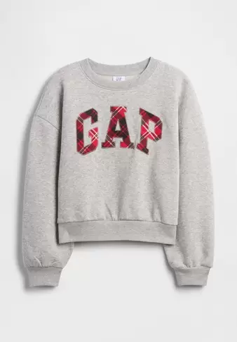 Kız Çocuk | Oversized Gap Logo Grafik Baskılı Sweatshirt