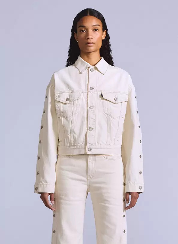 Levis Beyaz Kadın Normal Denim Ceket SHANK TRUCKER CREAM CLOUD MOJ